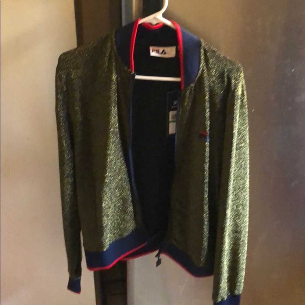 RARE!!! Fila sparkly gold jacket.